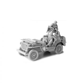 1/16 Bausatz Willys Jeep mit Fahrer und Schütze