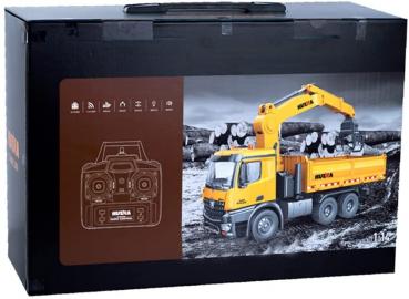 Huina 1575 RC Kipplader mit Kran, Holz und Schrottgreifer