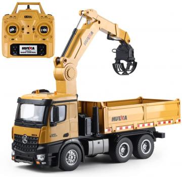 Huina 1575 RC Kipplader mit Kran, Holz und Schrottgreifer