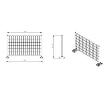 Bauzaun aus Metall 1:14
