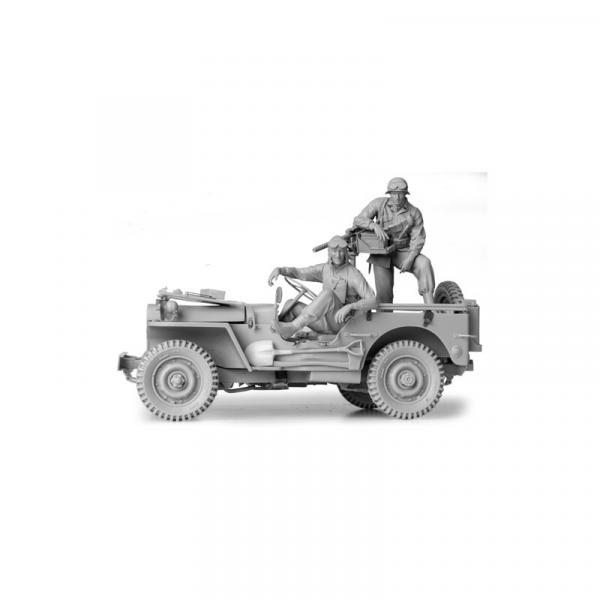 1/16 Bausatz Willys Jeep mit Fahrer und Schütze