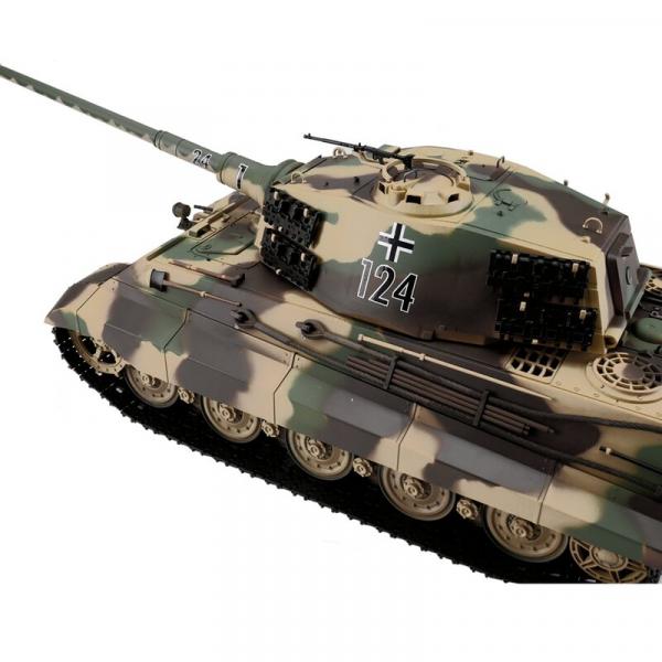 Heng Long RC Panzer Königstiger Henschelturm tarn BB+IR (Metallketten)