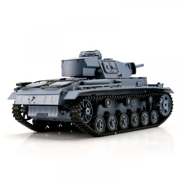 Heng Long RC Panzer PzKpfw III Ausf. L grau BB+IR (Metallketten)