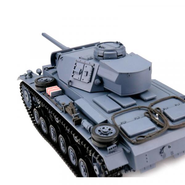 Heng Long RC Panzer PzKpfw III Ausf. L grau BB+IR (Metallketten)