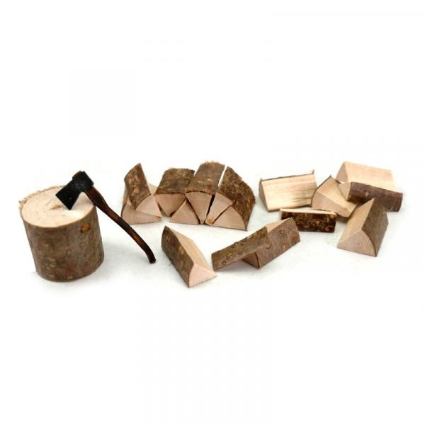 1/16 Zubehör Holzplatz mit Axt