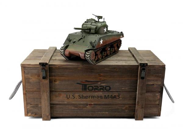 Torro RC Panzer M4A3 Sherman 75mm grün IR Rauch