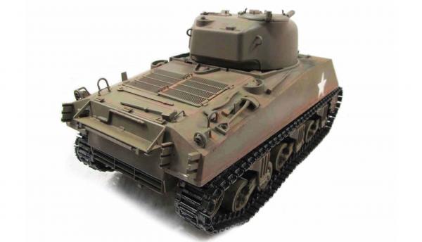 RC Vollmetall Panzer M4A3 Sherman Metall Army green, 1:16, True Sound, 2,4GHz