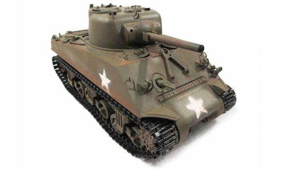 RC Vollmetall Panzer M4A3 Sherman Metall Army green, 1:16, True Sound, 2,4GHz