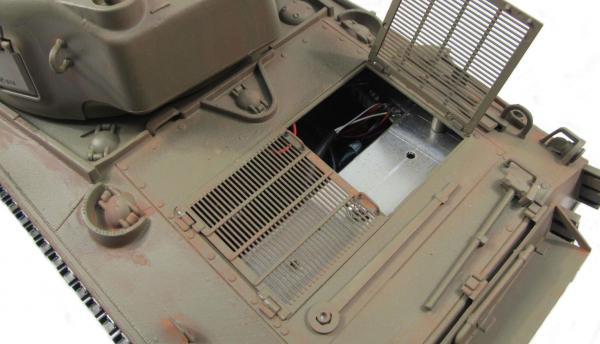 RC Vollmetall Panzer M4A3 Sherman Metall Army green, 1:16, True Sound, 2,4GHz