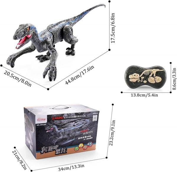 RC Dinosaurier Velociraptor 2,4GHz RTR, grau