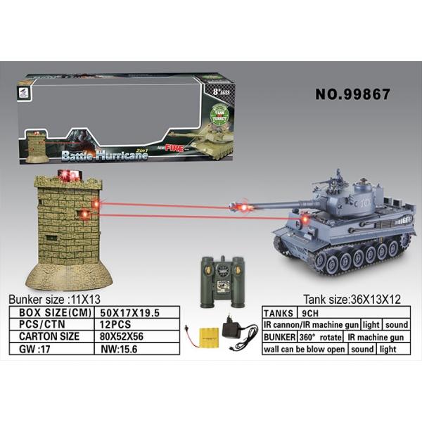 RC Battle Panzer German Tiger 1:28 mit integriertem Infrarot Kampfsystem 2.4 Ghz
