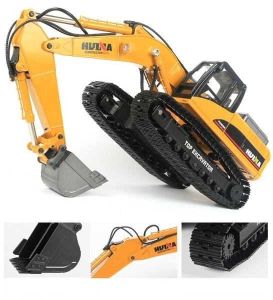 Huina 1580 Vollmetall Bagger V4 23 Kanal mit Rauch und Sound im Koffer neuste Version